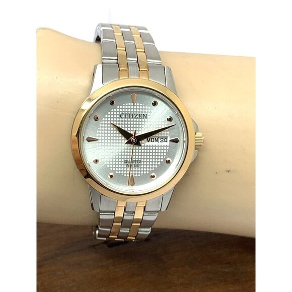 Citizen Women's Watch EQ0605-53A Quartz Silver Rose Gold Stainless Steel 28mm - Picture 10 of 13